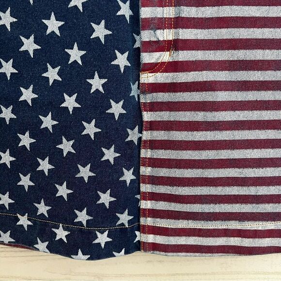 American Apparel American Flag Denim High Waist Mini Skirt - Picture 3 of 8
